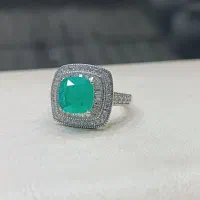 انگشتر جواهر زمرد دابلت/ نقره / روز مادر / زن/هدیه|جواهرات|یزد, |دیوار