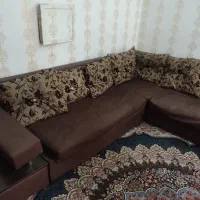 مبل ال قهوه ه ای رنگ ۶نفره|مبلمان خانگی و میز عسلی|شوشتر, |دیوار