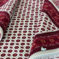 فرش طرح ترکمن لاکی 1200 شانه تمام نخ ۱۲ - ۹-۶ متری
