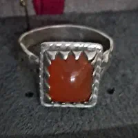 انگشتر نقره با سنگ عقیق یمنی