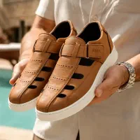 کفش صندل مردانه نسکافه ای / آکبند / سایزبندی