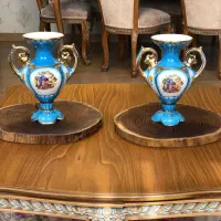 گلدان آنتیک حدود ۱۰۰ ساله یک جفت کمیاب و سالم