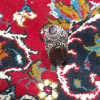 انگشتر یاقوت وعقیق یمنی خطی