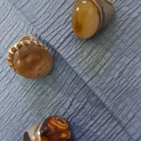 انگشتر قدیمی دست دونقره نگین باباقوری وعقیق