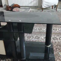 میز تلویزیون  شیشه  دو‌کشو