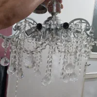 دو عدد لوستر استیل  چلچراغی در حد نو