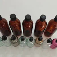 بطری شیشهای قهوهای ۱ لیتری + جامایعی شیشهای