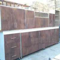 کابینت تمام فلز طرح چوب رنگ کوره ای ورق ۷۵ ظخیم