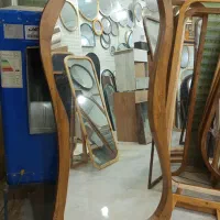 آینه دیفرم لوکس با قاب چوبی طبیعی