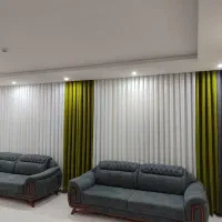 پرده حریر ساده پتینه با والان و نصاب میل پرده|پرده، رانر، رومیزی|رباطکریم, رباطکریم|دیوار