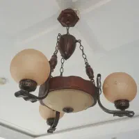 لوستر سه شعله چوبی برند دارکار