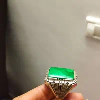 انگشتر نقره ۹۲۵ با نگین کمیاب مالاکیت