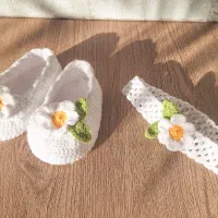 ست پاپوش و تل مو نوزاد|کفش و لباس بچه|شاهین‌شهر, فدک|دیوار