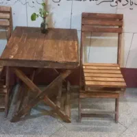 میز و صندلی  تمام چوب   تاشو