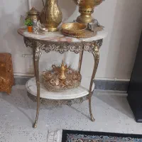 میز سماور برنز با سنگ های مرمر