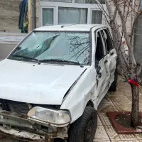 پراید مدل ۹۰ تصادفی موتور روشن