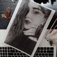 طراحی چهره/ سیاه قلم /نقاشی|تابلو، نقاشی، عکس|ایلام, |دیوار