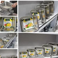 آبکش لگن مربع قالب جدید استیل نگیر سرویس 5تایی