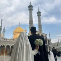 عکاسی‌عروس و داماد در حرم