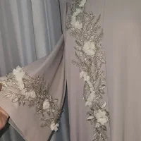 مانتو عبایی رنگ کرم پنل جواهر دوزی مزونی|لباس|مشهد, سرافرازان|دیوار