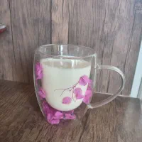 ماگ پیرکس گلدار دوجداره