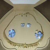 گردنبند طلای هندی و دو عدد گوشواره