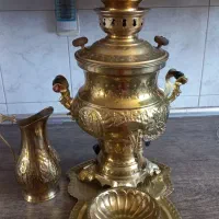 سماور برنجی ۴ لیتر در حد نو گازی