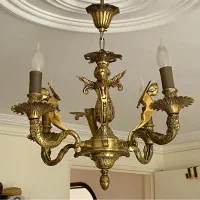ست لوستر و دیوارکوب برنزی اصل آنتیک|لوستر و چراغ آویز|تهران, تهران‌ویلا|دیوار