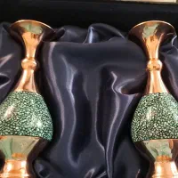 گلدان فیروزه کوبی مسی سایز ۱۶