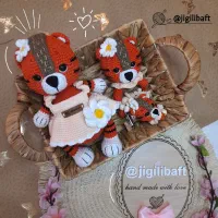 ست عروسک و جغجغه بافتنی