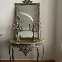 آینه و شمعدان برنز