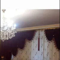 پرده حریر ۵.۹۰ در ۲.۶۵ با والان های شنل زرشکی|پرده، رانر، رومیزی|تهران, شادمان|دیوار