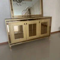 میز کنسول چوب راش با اینه سفارشی ساز