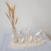 مجسمه دکوری سه تیکه آدمک متفکر|مجسمه، تندیس، ماکت|یزد, |دیوار