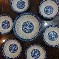 سرویس ۷پارچه انارخوری آبی قلم.قدیمی|ظروف سرو و پذیرایی|تهران, آشتیانی|دیوار
