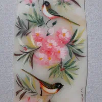 نقاشی با آبرنگ روی سنگ مرمر