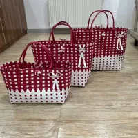 انواع سبد و زنبیل تسمه بافی حصیربافی|صنایع دستی و سایر لوازم تزئینی|گوراب زرمیخ, |دیوار