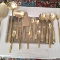 قاشق چنگال۲۴ نفره۱۴۳پارچه نیکولمن آلمان طلایی اصل|ظروف سرو و پذیرایی|شیراز, شهرک گلستان|دیوار