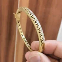 دستبند النگویی نقره ۹۲۵ با آبکاری طلا نیم ست النگو