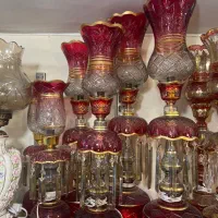 لاله شمعدان کریستالی لب شرابی تراش