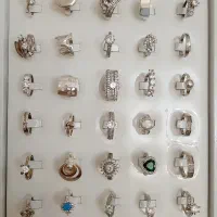 تعدادی انگشتر نقره زنانه