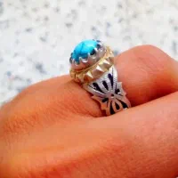 انگشتر نقره فیروزه نیشابور کاردست۹۲۵