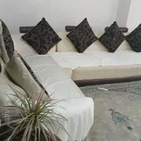 مبل 9 نفره و بوفه چوب گردو