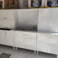 کابینت آماده ام دی اف +هودلمسی گاز 5شعله سینک 2لگن