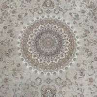 فرش نه متری گل برجسته طوسی