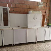 کابینت ام دی اف درحد باسینک و هود باکس یخچال جزیره