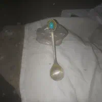 قاشق نقره با نگین فیروزه