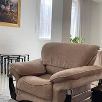 مبل ۷ نفره راحتی چوب و استیل همراه با ۳ عدد میز|مبلمان خانگی و میز عسلی|نیشابور, فضل|دیوار