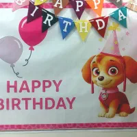 بنر تولد اسکای / بادکنک فویلی عدد ۴ و  قلب