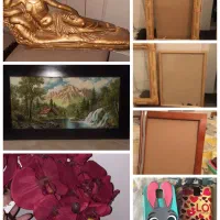 تابلوفرش مجسمه‌‌رزین قاب گل مصنوعی